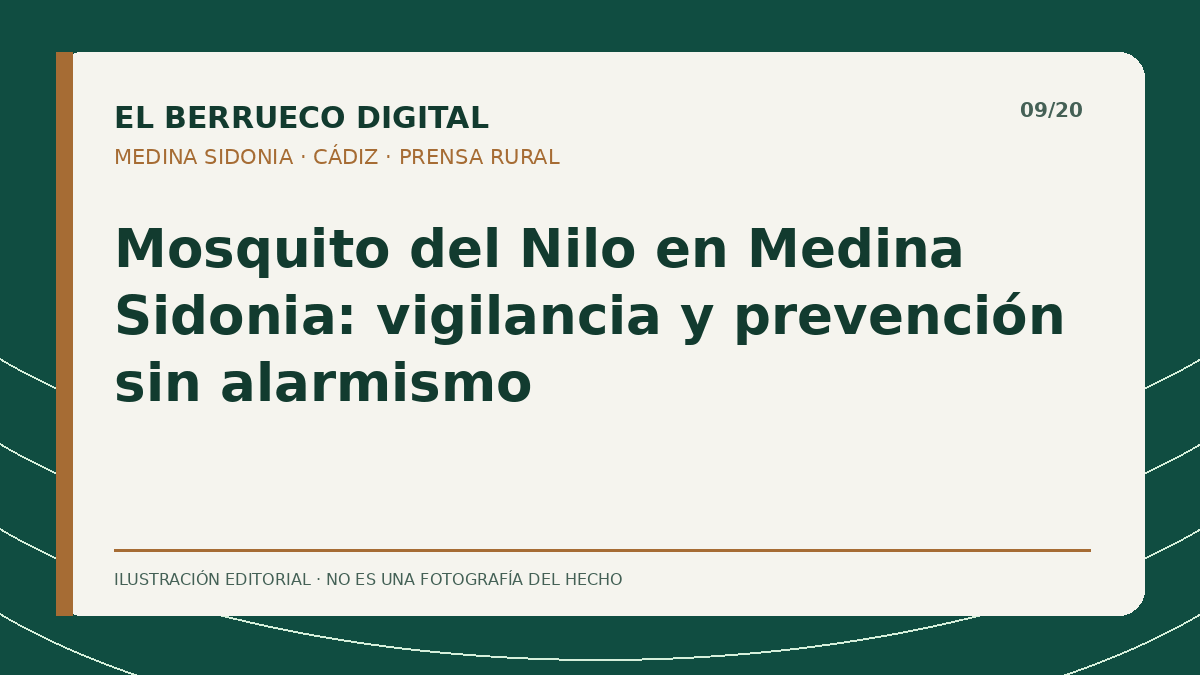 Portada gráfica editorial: prevención frente a mosquitos — El Berrueco Digital