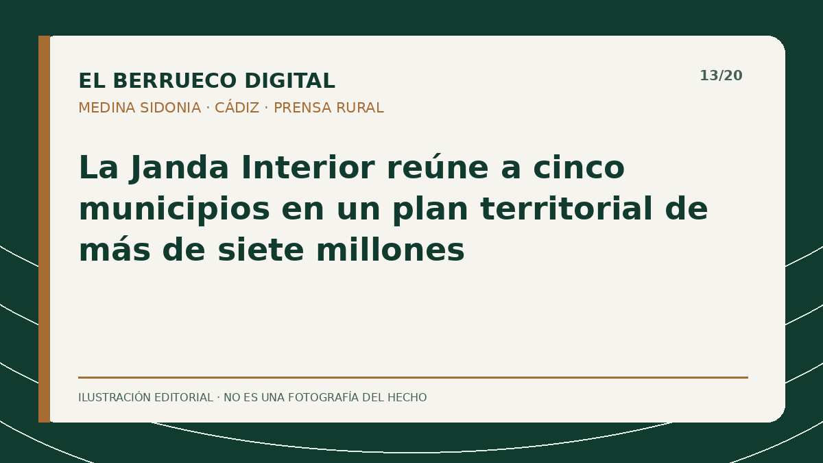 Portada gráfica editorial: Plan EDIL La Janda Interior — El Berrueco Digital