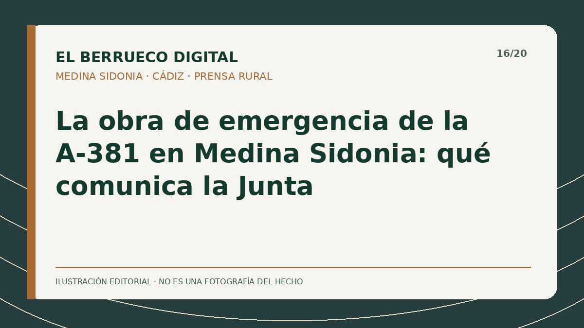 Portada gráfica editorial: obra de la A-381 — El Berrueco Digital