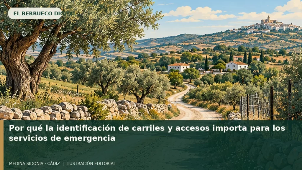 Ilustración editorial de temática rural de El Berrueco Digital; no es una fotografía documental