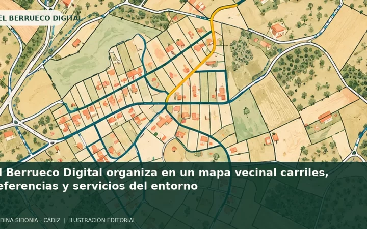 Ilustración editorial de temática rural de El Berrueco Digital; no es una fotografía documental